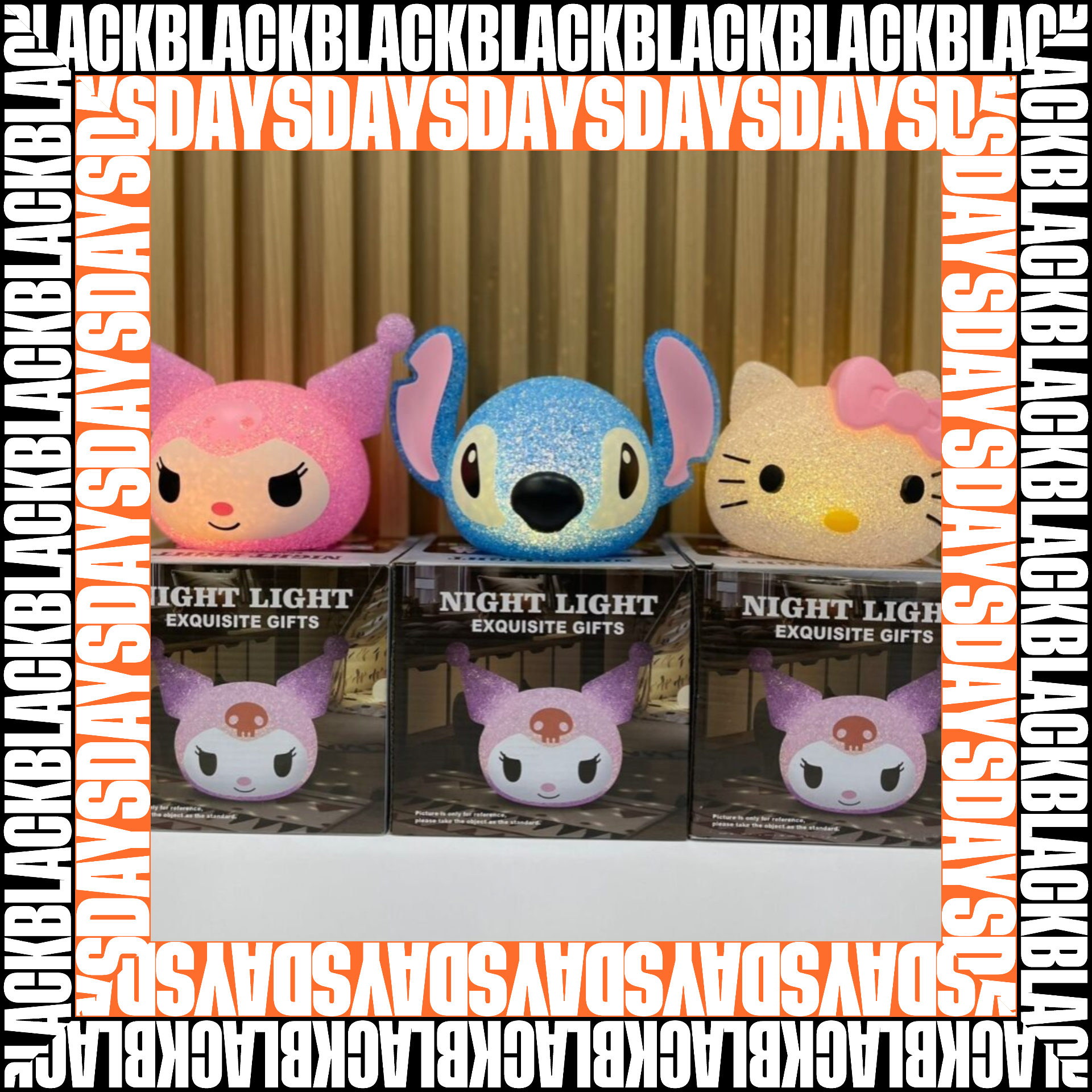 Lampara Nocturna De Mesa Black Days - DISEÑO: KUROMI